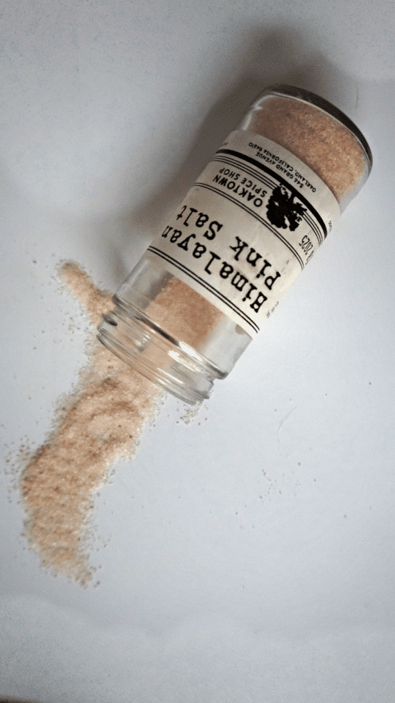 overhead image of pink Himalayan salt