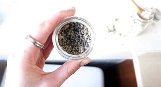 Dried lavender used in this lavender bath salt recipe