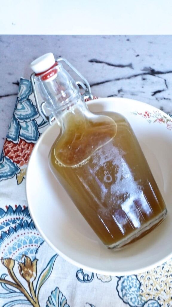 Bottle of finished rose water