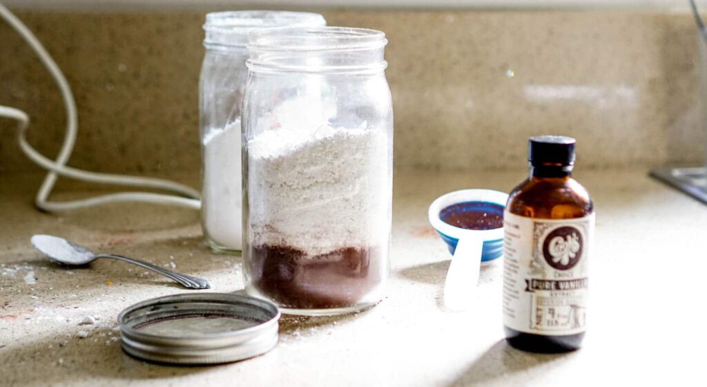 Non dairy hot chocolate mix in a jar
