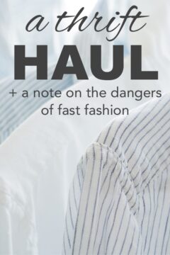 A Thrift Haul + The Dangers of Fast Fashion a thrift haul and a note on the dangers of fast fashion