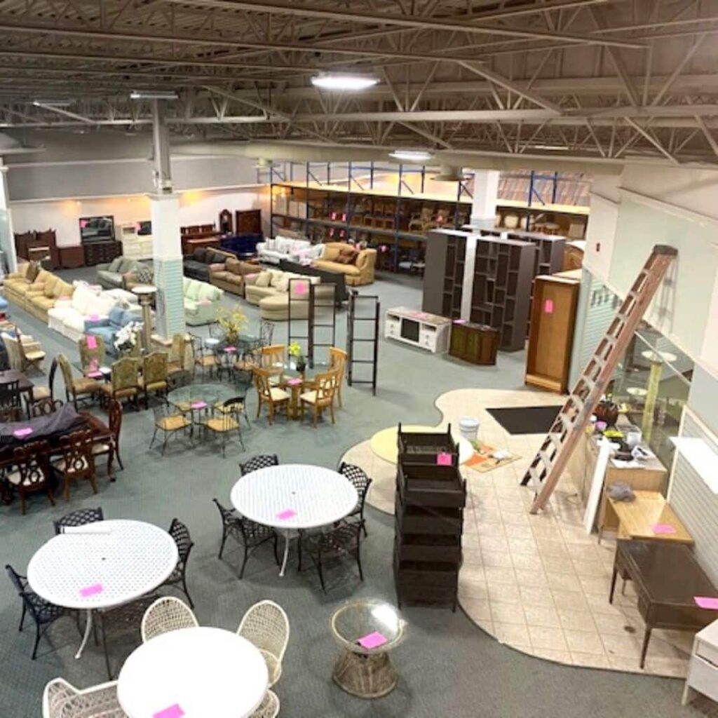 image of furniture for sale at a reuse shop