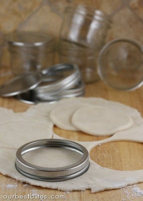 Baking mason jar uses - cutting biscuits out in perfect circles. 