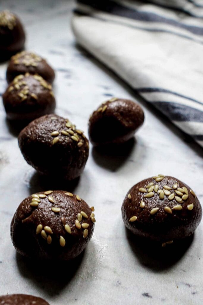 close up of brownie bites recipe
